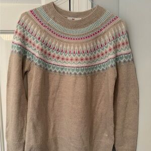Vineyard Vines Beige and Pink Patterned Sweater